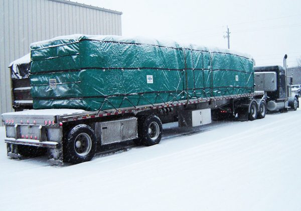 Lumber Tarp with Flap for Flatbed Truck and Trailer - 8' Drop